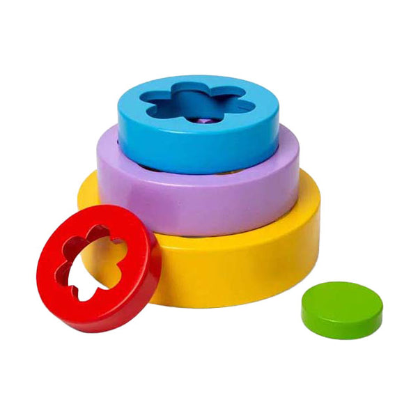 Bigjigs houten bloementoren, 5dlg.