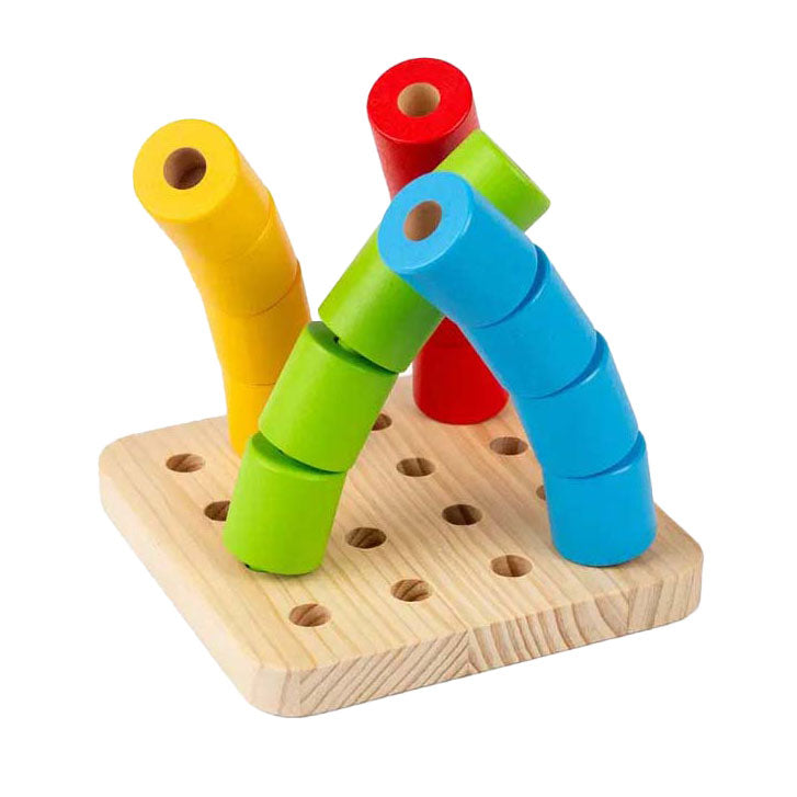 Bigjigs houten wankel-pinbord, 17dlg.