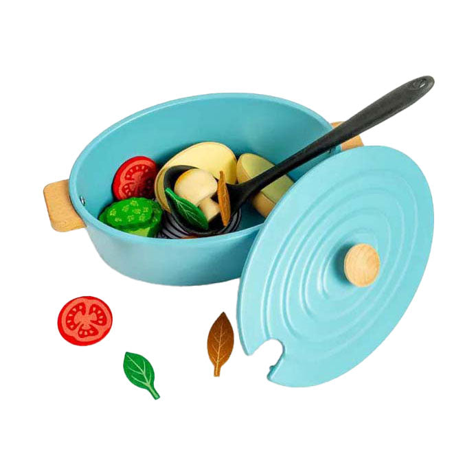 Bigjigs houten stoelpannen speelset, 17dlg.