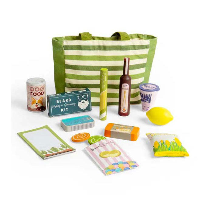 Bigjigs houten boodschappen speelset, 17dlg.