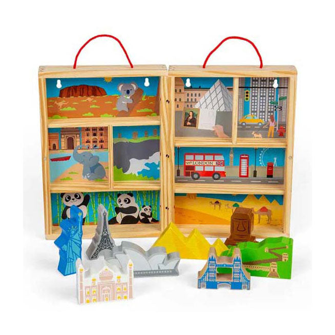 Bigjigs houten reisspeelset, 10dlg.