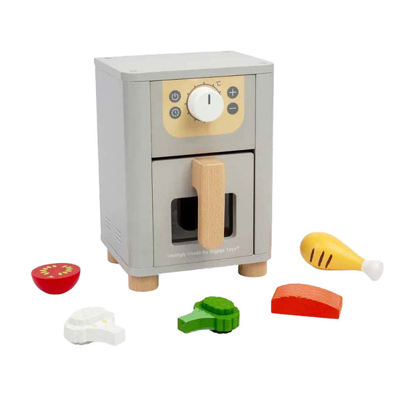 Bigjigs houten airfryer speelset, 5dlg.