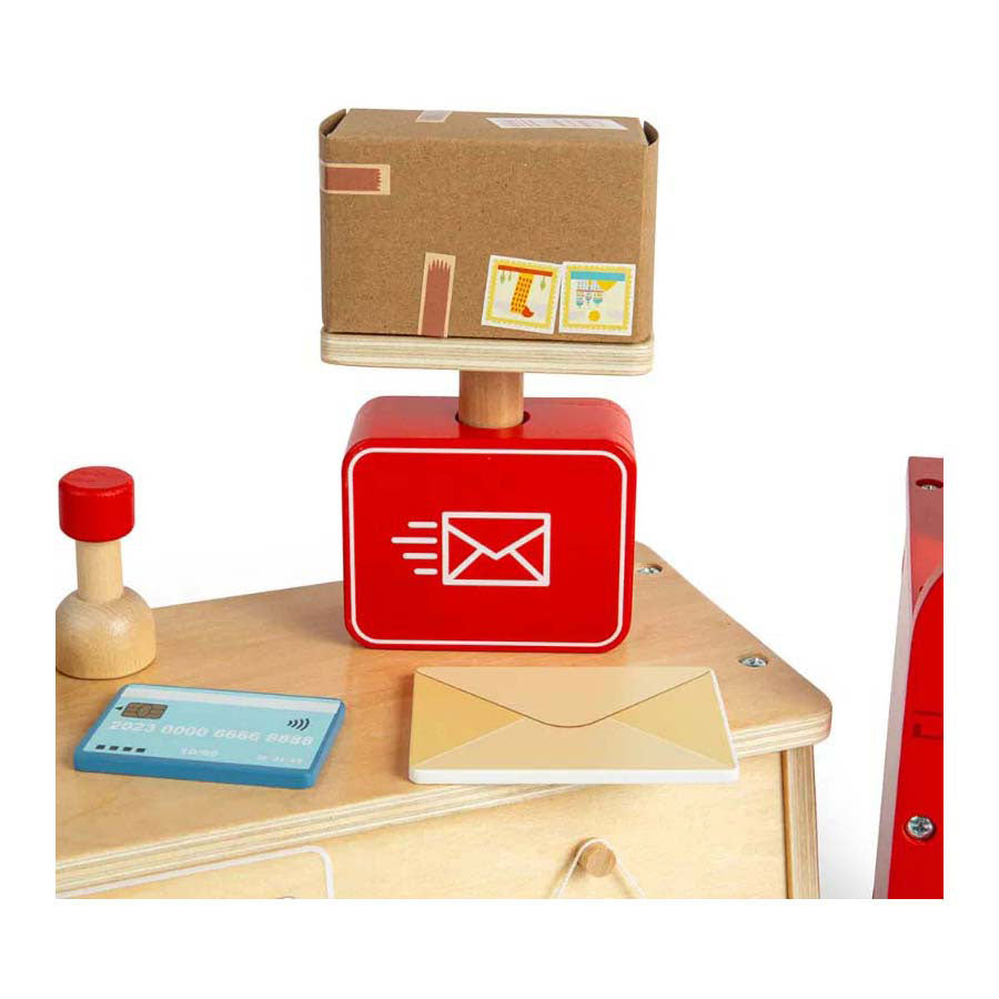 Bigjigs houten postkantoor speelset, 19dlg.