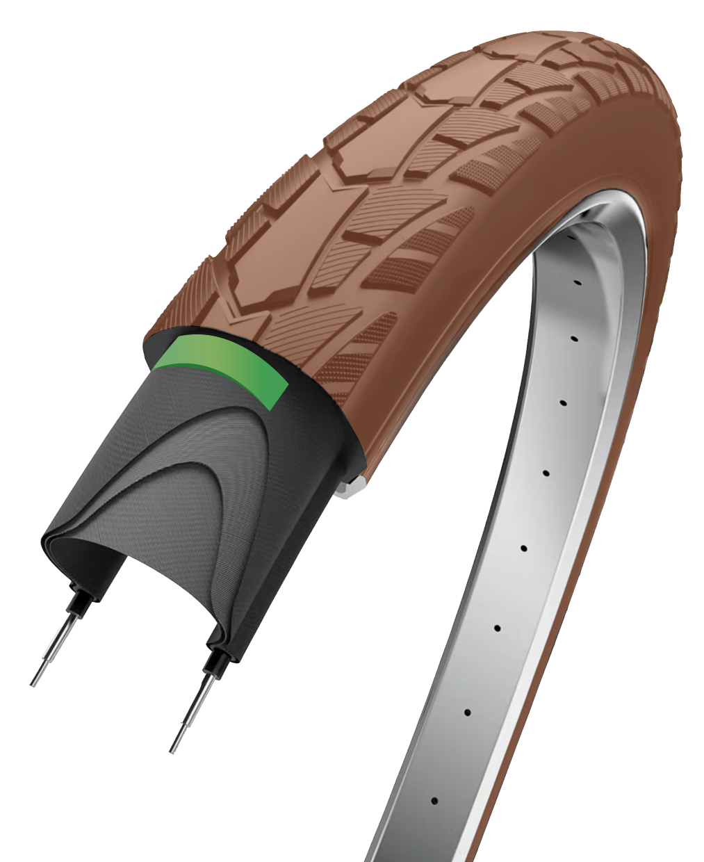 Rand buitenband performance protect 28 x 1,75 47-622 - bruin met reflectie