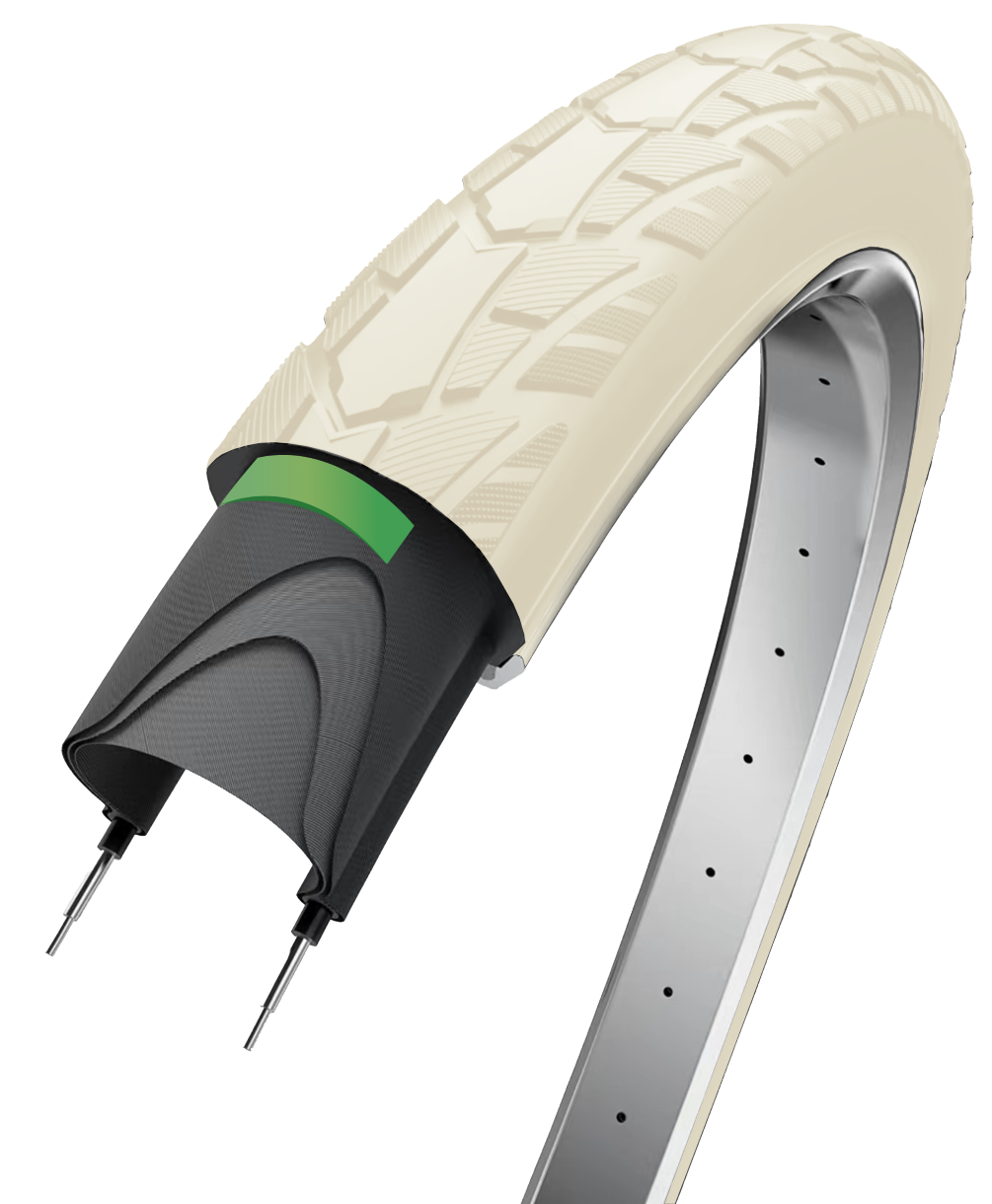 Edge buitenband performance protect 28 x 1.75 47-622 -crèmekleur met reflectie