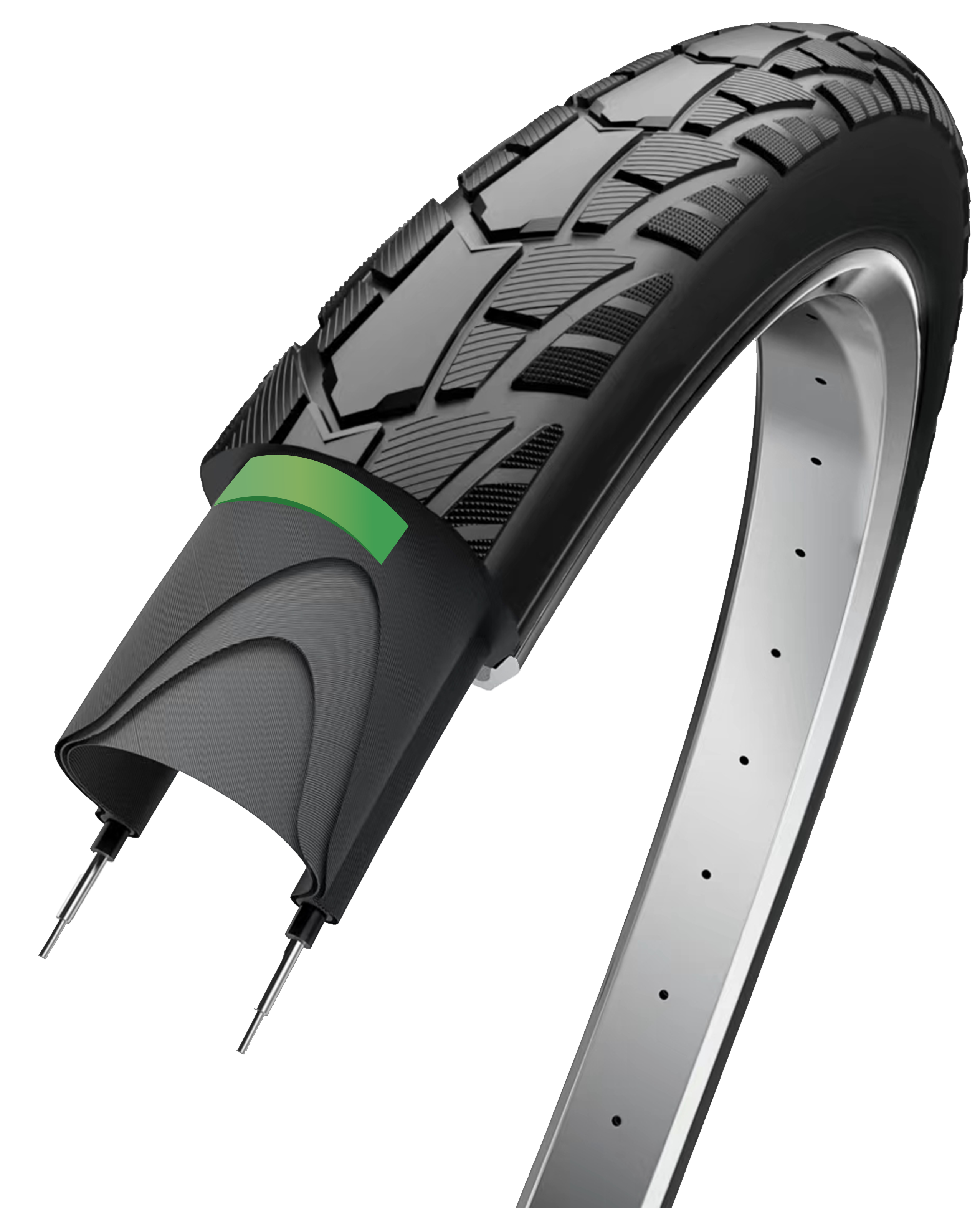 Rand buitenband prestatiebescherming 28 x 1.50 40-622 -zwart met reflectie