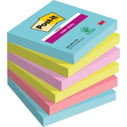 Post-it notes super sticky 76x76mm assorti pak 6 stuks 90 vel