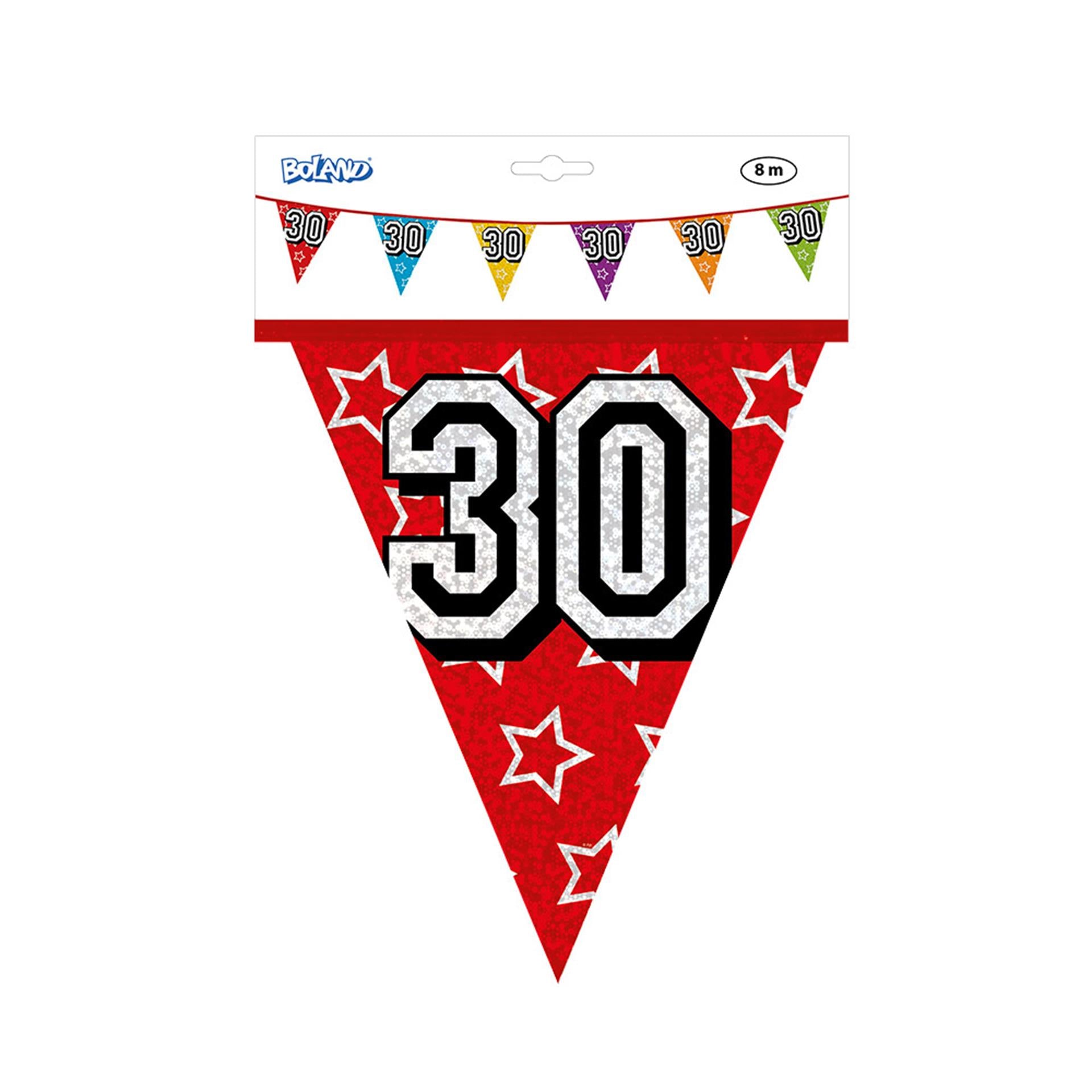 Boland vlaggenlijn holografisch 30jaar 8 meter