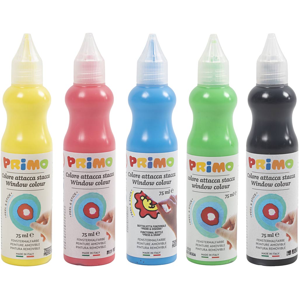 Primo raamverf, diverse kleuren, 5x75 ml 1 doos
