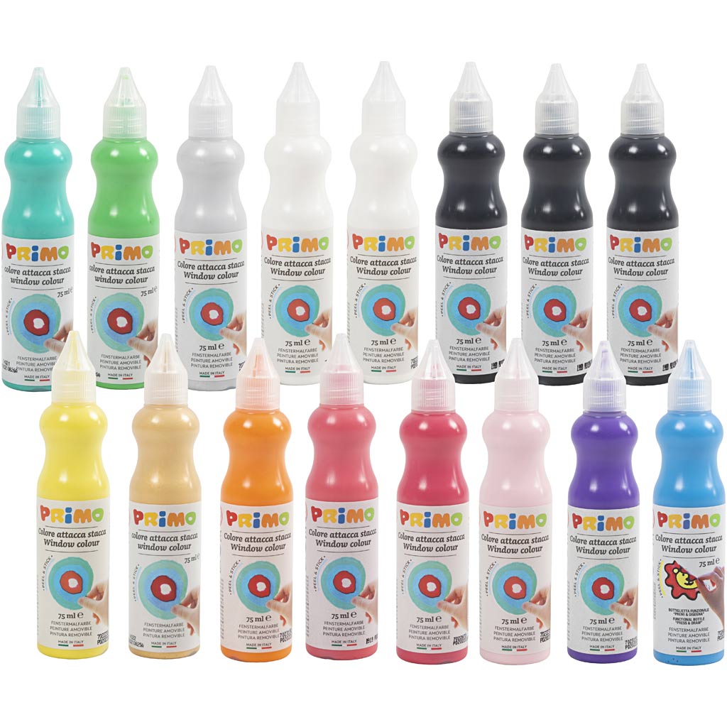 Primo raamverf, diverse kleuren, 16x75 ml 1 doos