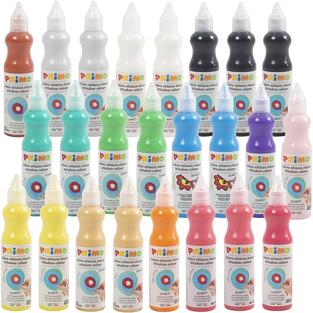 Primo raamverf, diverse kleuren, 24x75 ml 1 doos