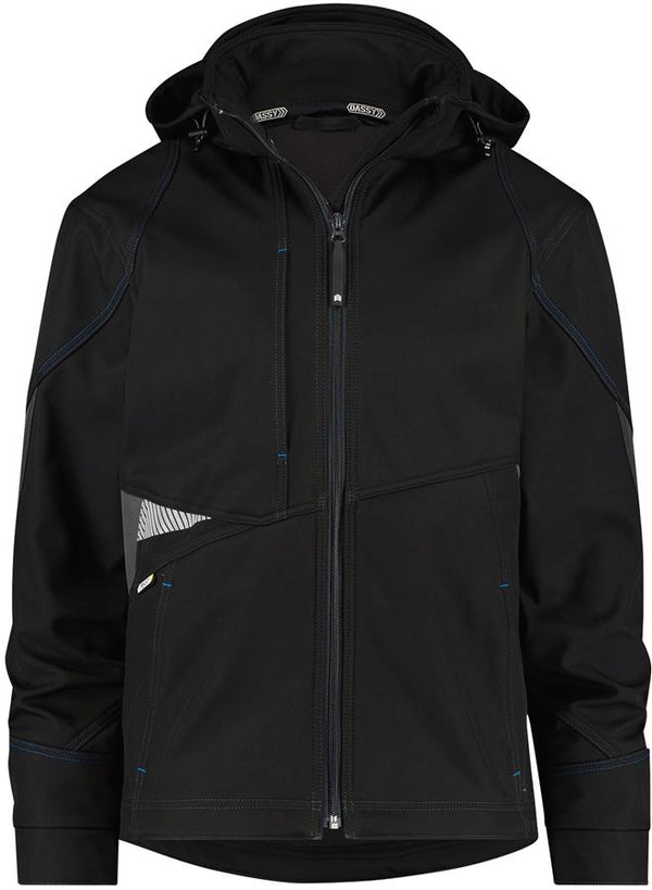 Dassy gravity softshell zwart grijs mt s