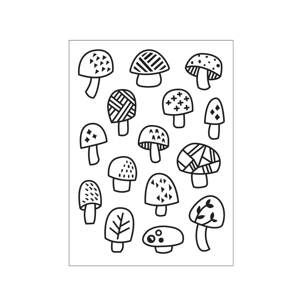 Darice • embossing sjabloon verspreide paddestoelen