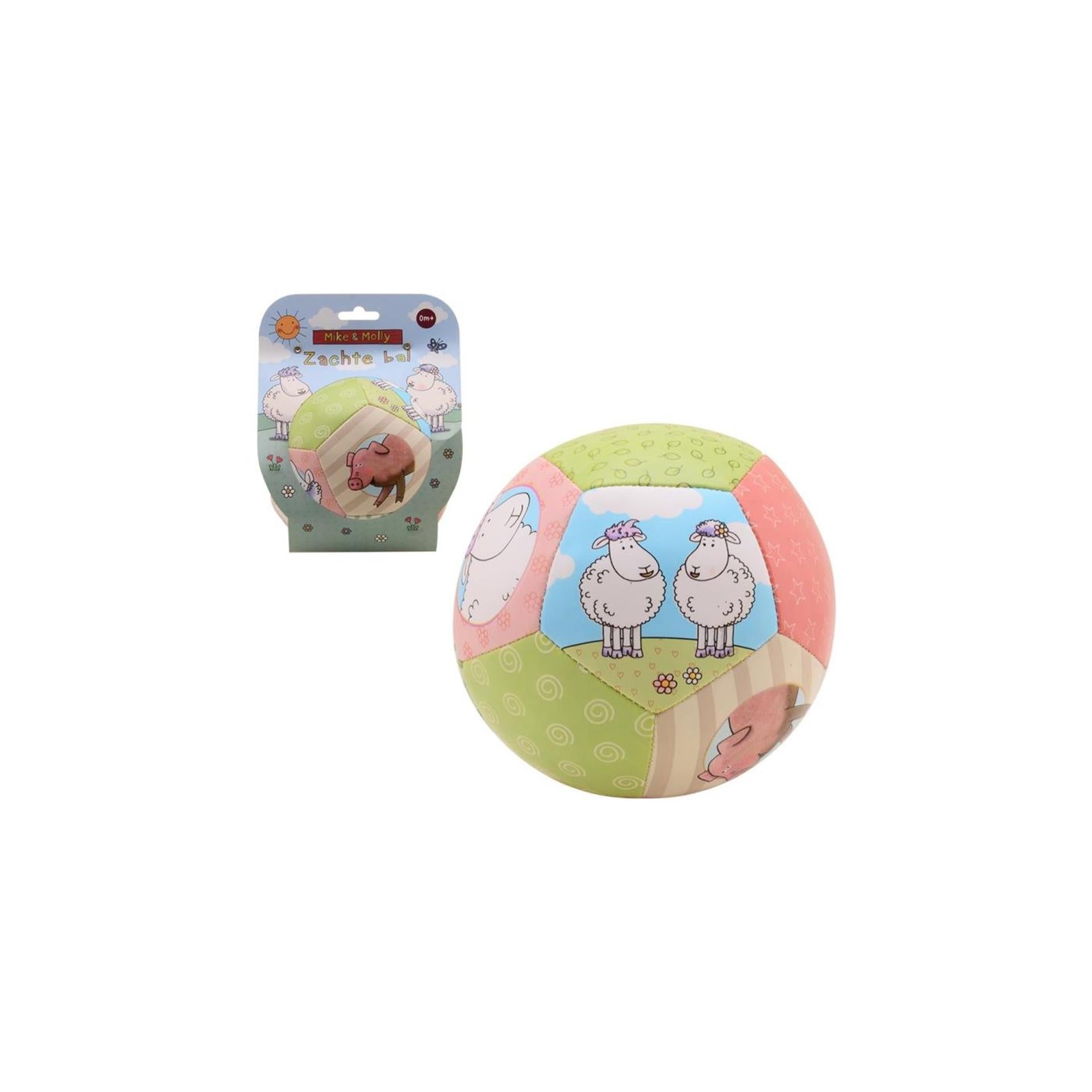Johntoy mike molly zachte bal in zachte kleur