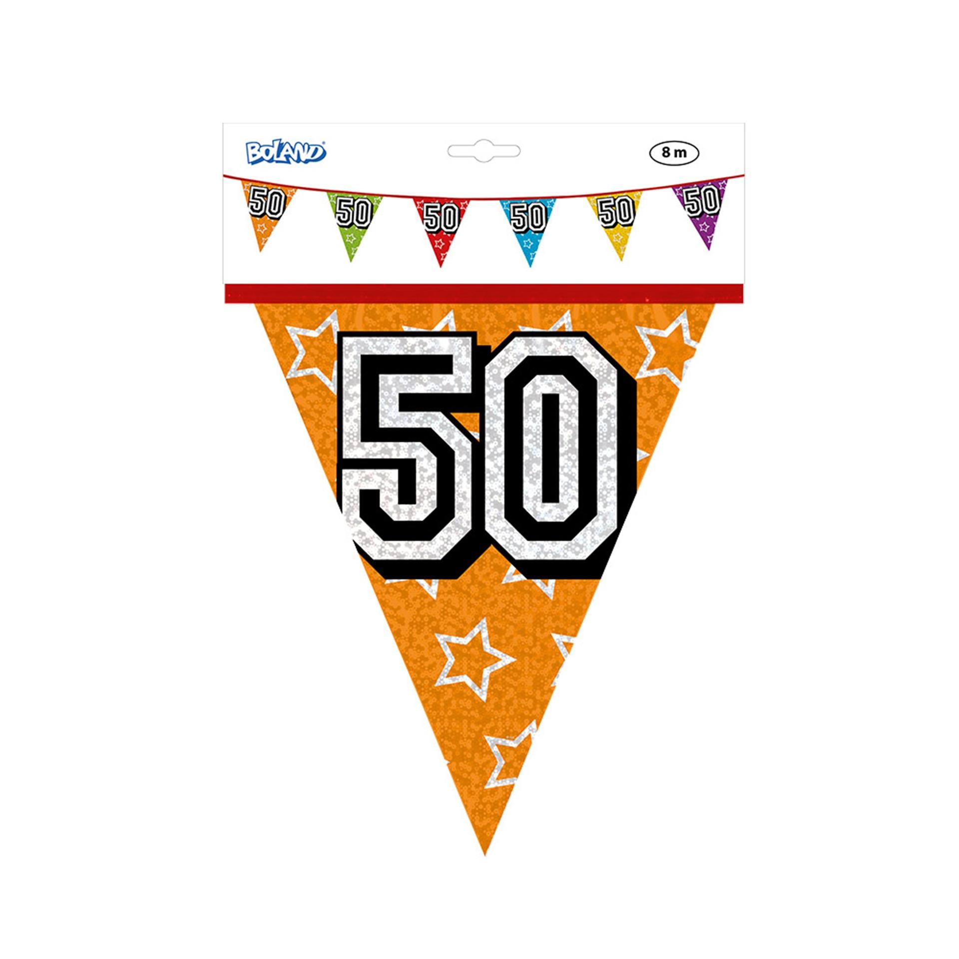 Boland vlaggenlijn holografisch 50jaar 8 meter