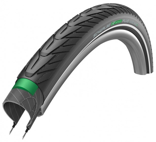 Pneu Schwalbe Energizer Plus GreenGuard 27,5 x 2,00 50-584 mm - noir avec réflexion