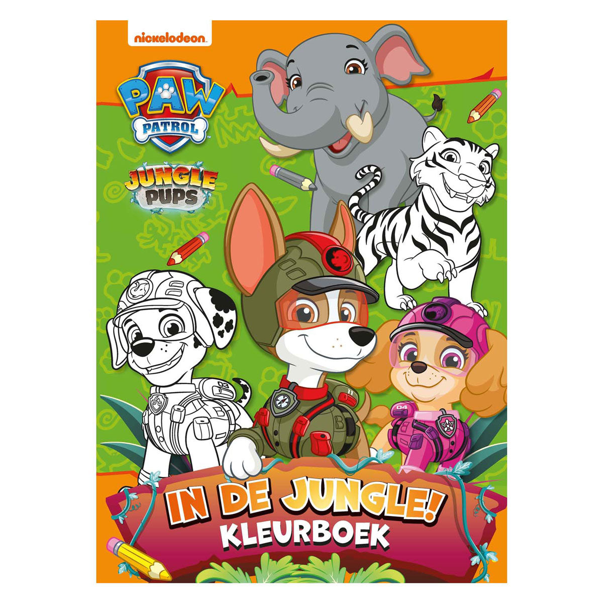 Big balloon paw patrol in de jungle kleurboek
