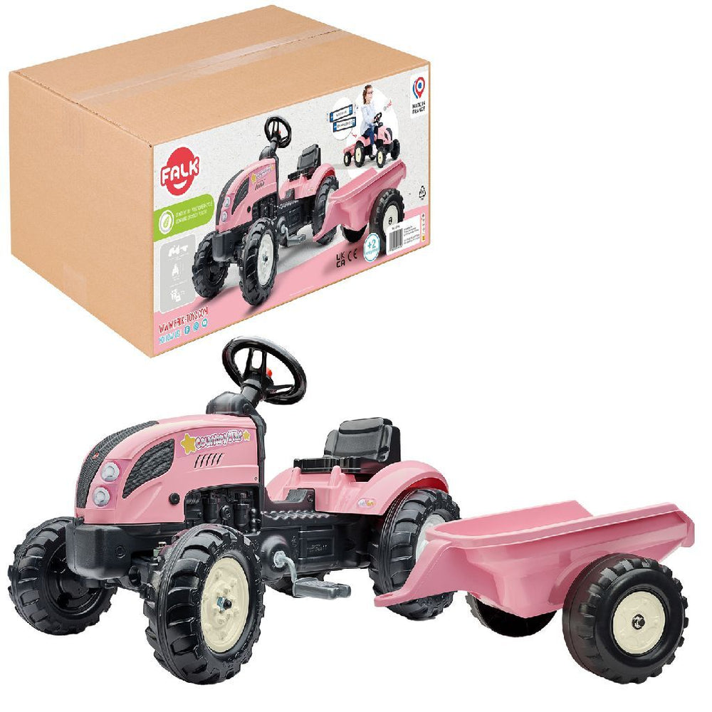 Falk tractor country farmer set roze 2+