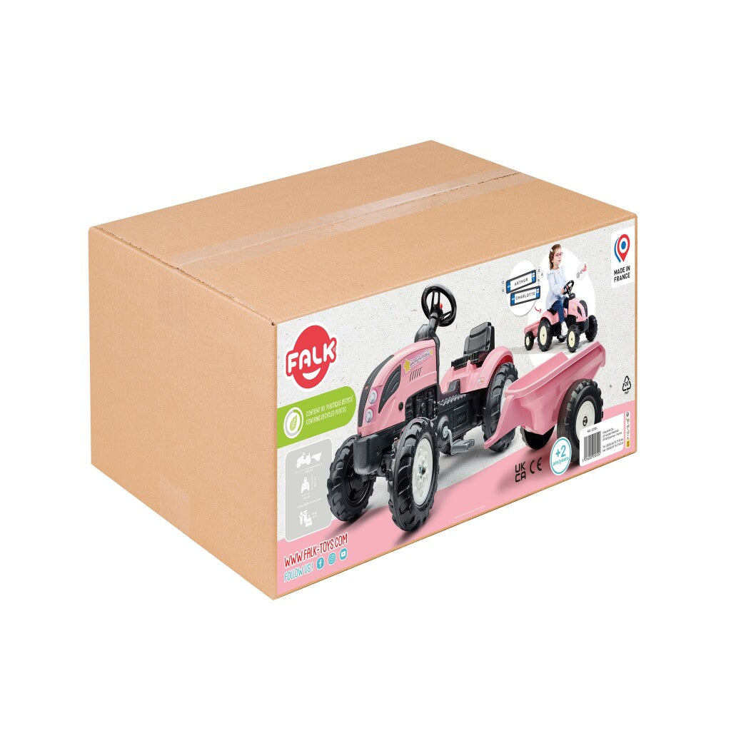 Falk tractor country farmer set roze 2+