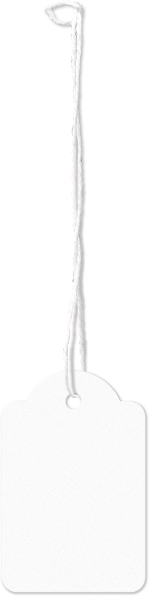 Kangaro draadetiketten - 28x43mm - wit - doos a 250 stuks - prijskaartjes met koord - k-700105