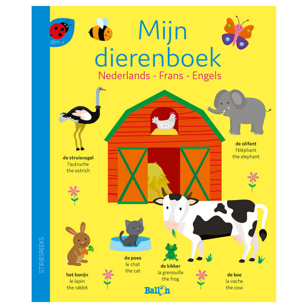 Standaard uitgeverij stipjesreeks mijn dierenboek - nederlands, frans en engels