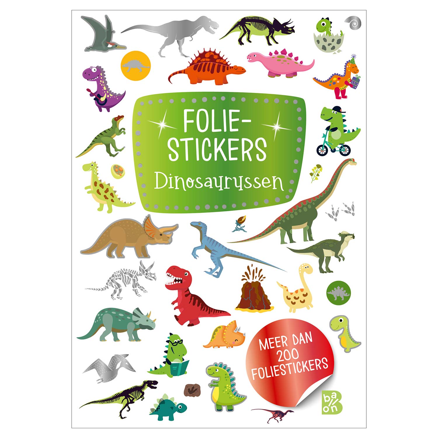 Standaard uitgeverij glitter foliestickers - dinosaurussen
