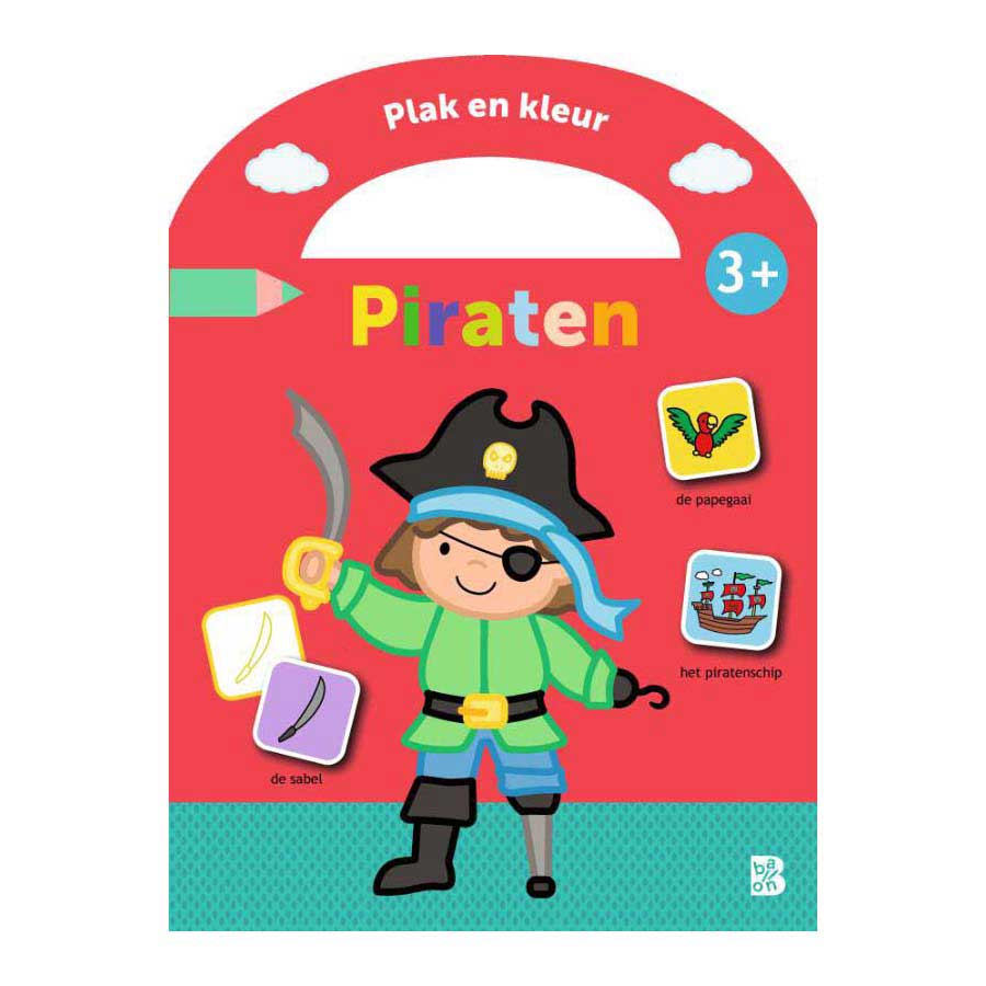 Standaard uitgeverij stickerkoffertje plak en kleur piraten 3+