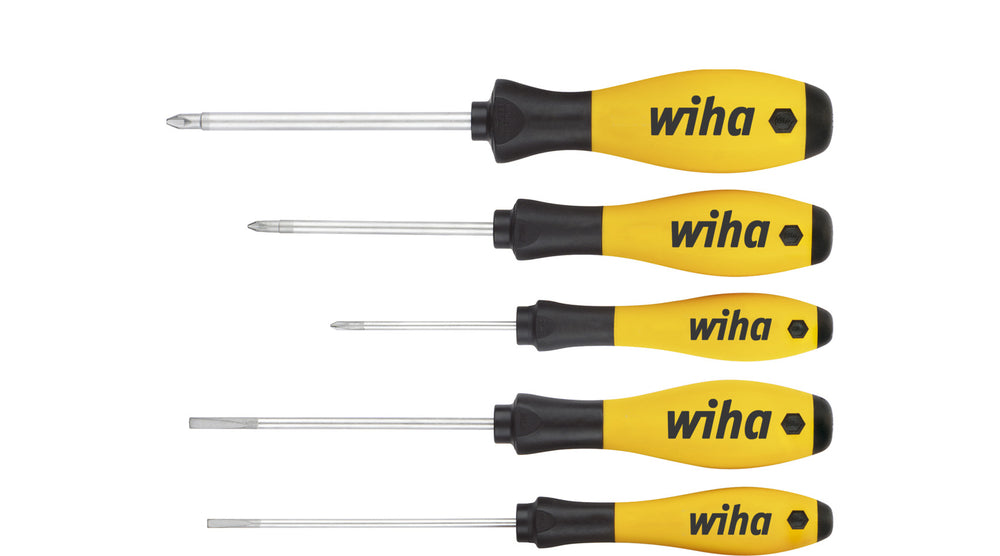 Wiha schroevendraaierset softfinish esd (geel zwart, 5-delig)