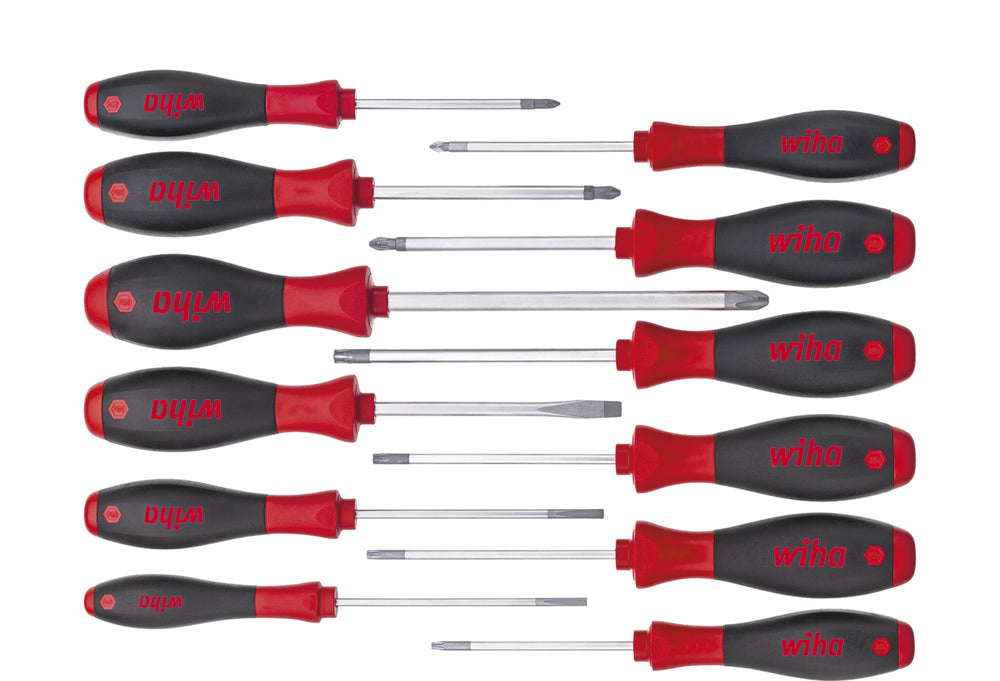 Wiha schroevendraaierset 302hk12 | 12-delig sleuf ph pzd tx | meercomponentengrepen | ronde kling | 1 stuk - 41002