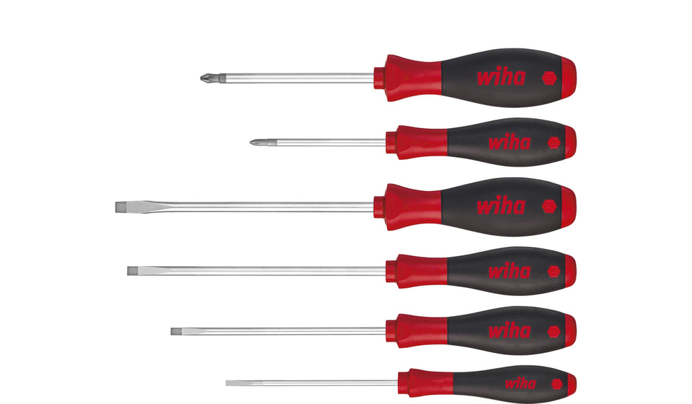 Wiha schroevendraaierset 302hk6so | 6-delig sleuf ph | meercomponentengrepen | ronde kling | 1 stuk - 07152 - 07152