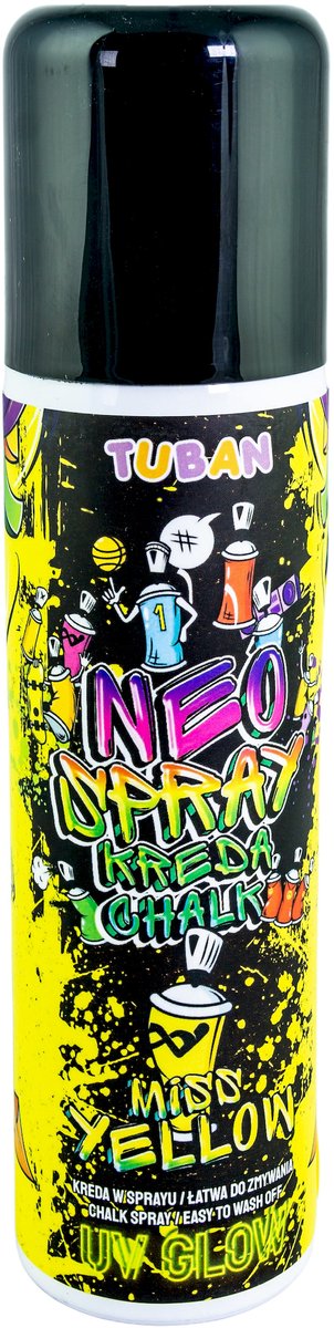 Tuban stoepkrijt spray geel - neo chalk spray 150 ml creatief speelgoed.