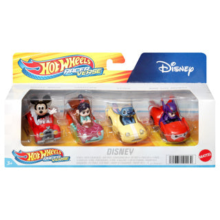Hot wheels racerverse - 4 metalen auto's met disney bestuurder - speelgoedvoertuig