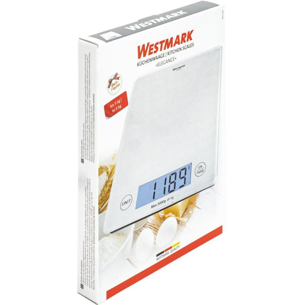 Westmark electronische keuken weegschaal elegance 5kg glas 23x18cm