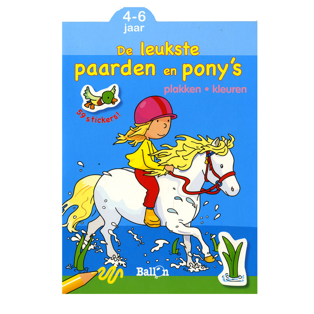Standaard uitgeverij plakken en kleuren - de leukste paarden en pony's, 4-6 jaar