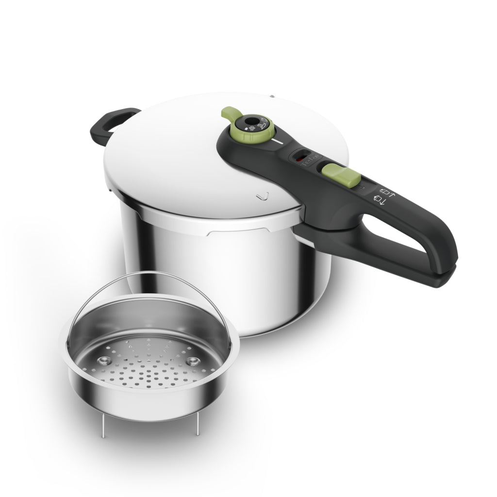 Tefal p25807 veilige 5 trendy snelkookpan 6 liter met stoommand