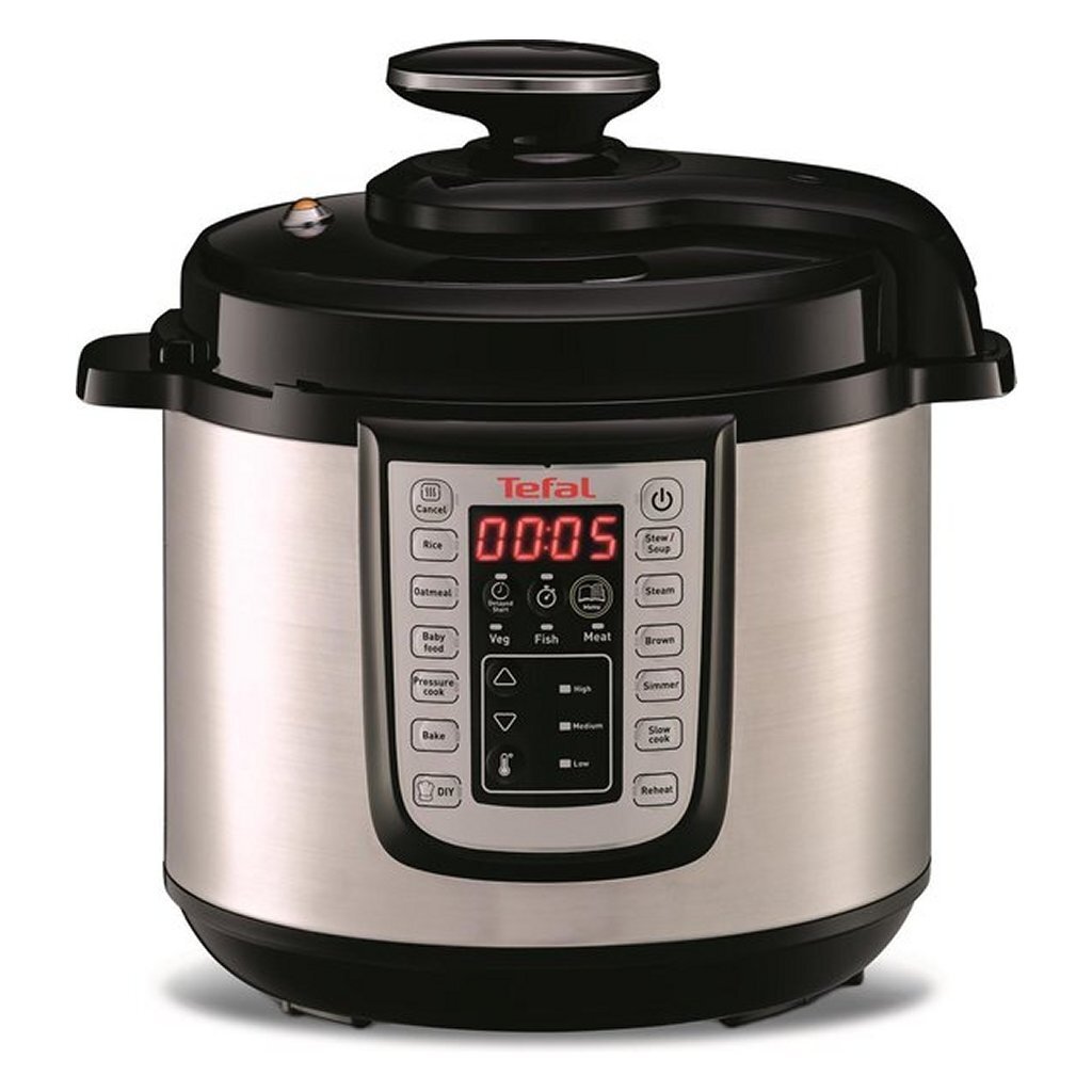 Tefal cy505e all-in-one slowcooker 6l rvs zwart
