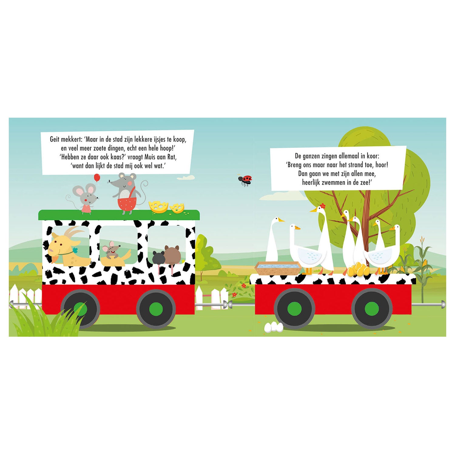 Lantaarn uitgeverij boek en puzzeltrein boerderijdieren