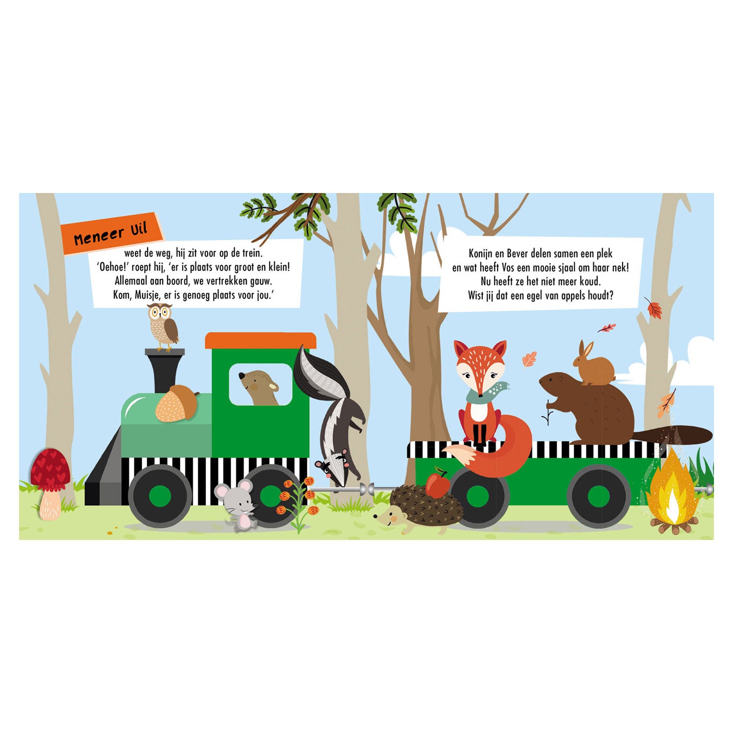 Lantaarn uitgeverij boek en puzzeltrein bosdieren
