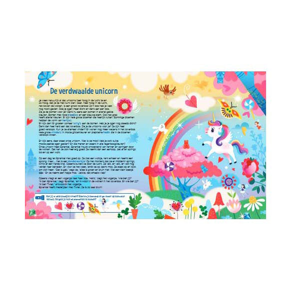 Lantaarn publishers speuren naar unicorns zoekboek met kartonnen zaklamp