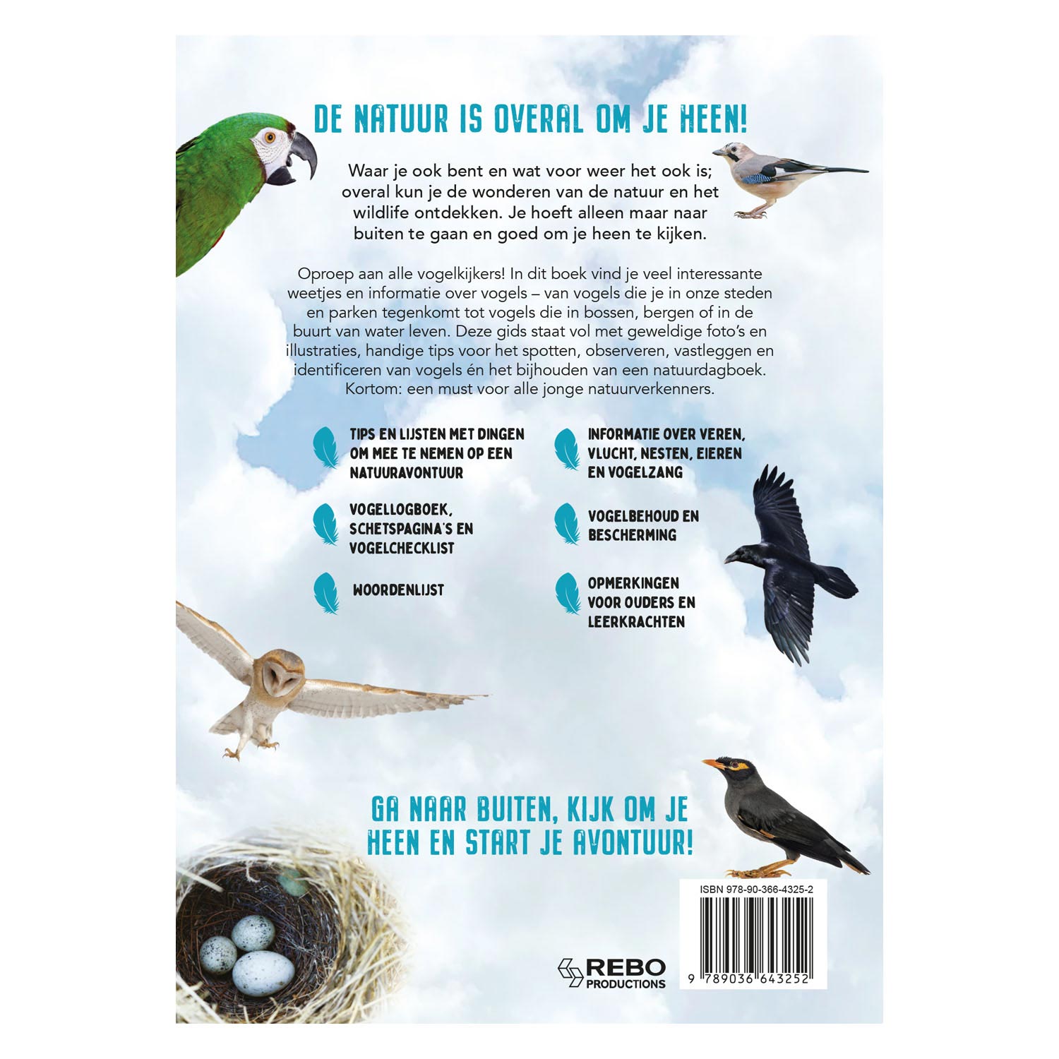 Rebo uitgevers vogels - gids en natuurdagboek voor kinderen