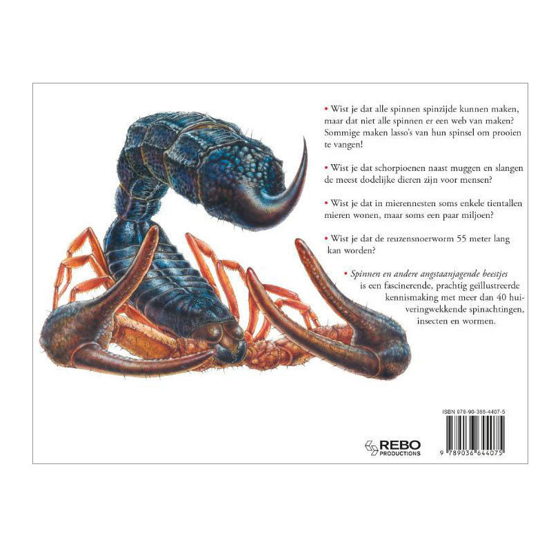 Rebo uitgevers boek over spinnen, angstaanjagende wezens