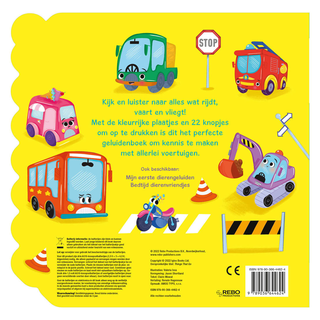 Rebo uitgeverij geluidenboek toet-toet 22 geluiden