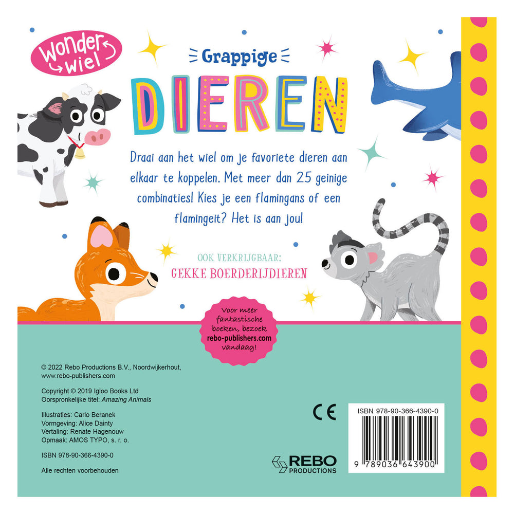 Rebo uitgeverij grappige dieren - wonderwiel