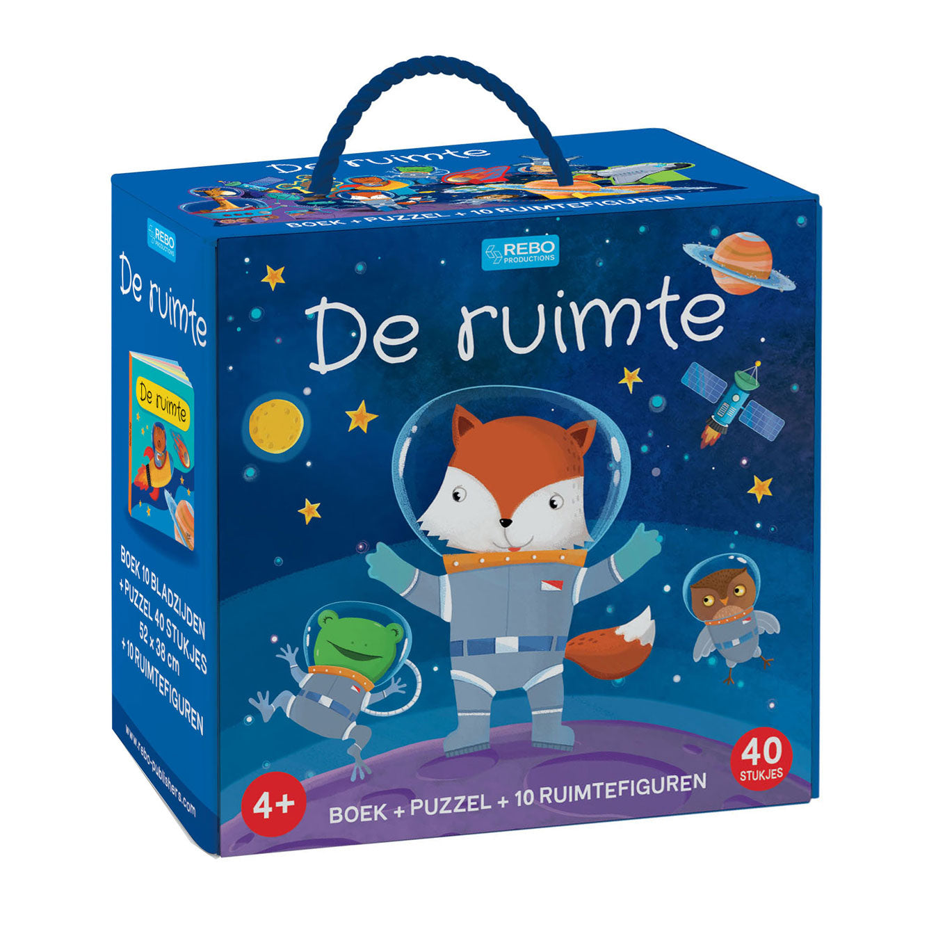 Rebo uitgevers de ruimte - boek en puzzel, 10 figuren