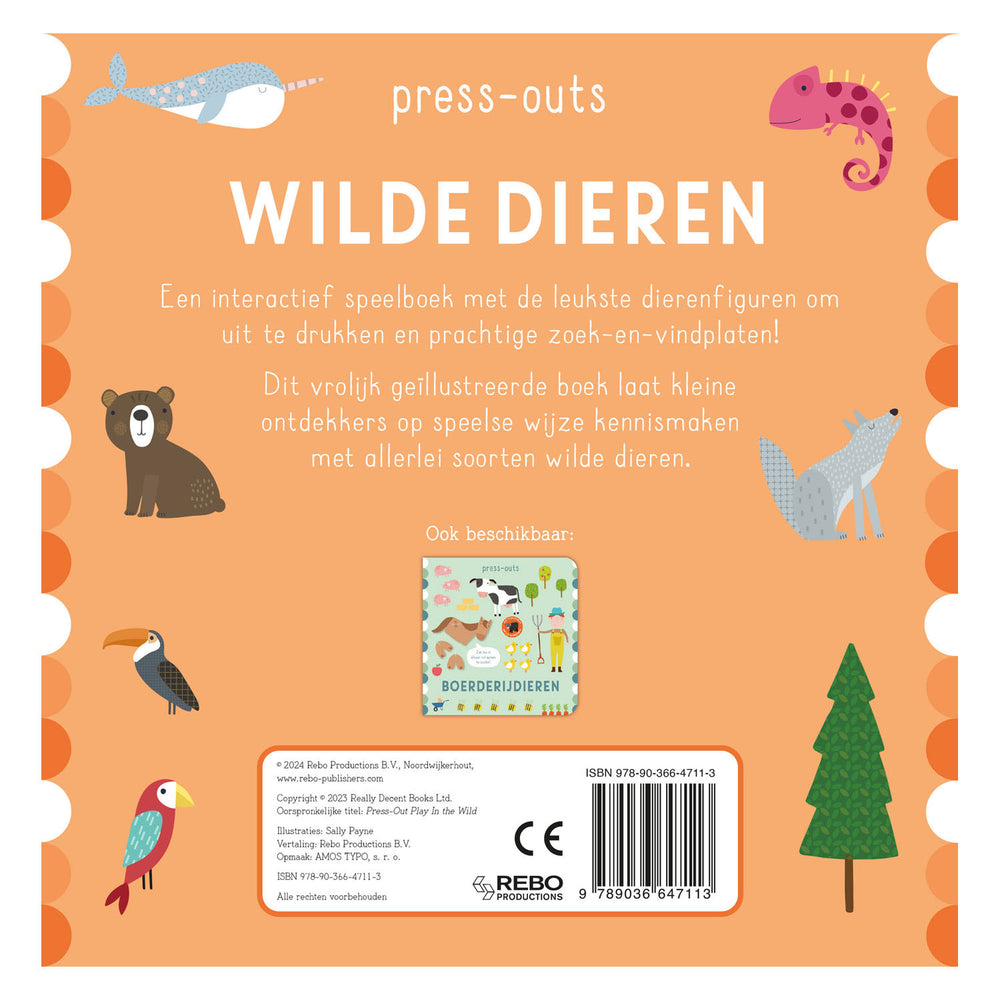 Rebo uitgeverij kartonboek press-outs - wilde dieren
