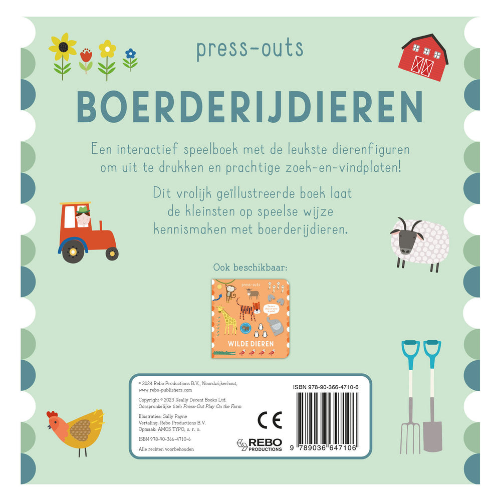 Rebo uitgeverij kartonboek press-outs - boerderijdieren