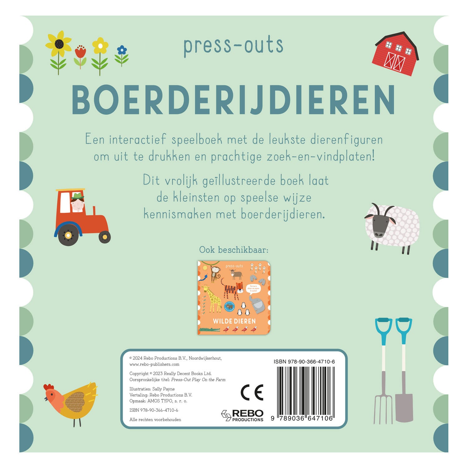 Rebo uitgeverij kartonboek press-outs - boerderijdieren