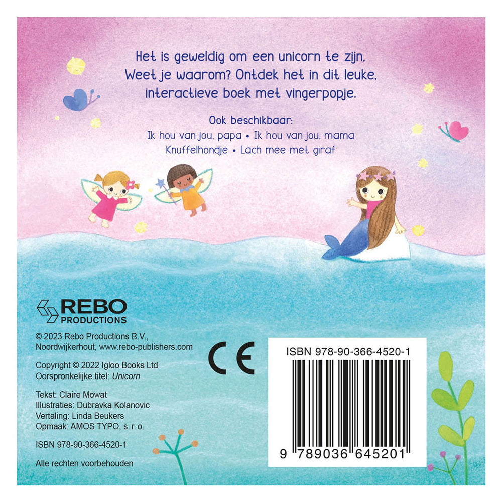 Rebo uitgeverij eenhoorn - vingerpopboekje