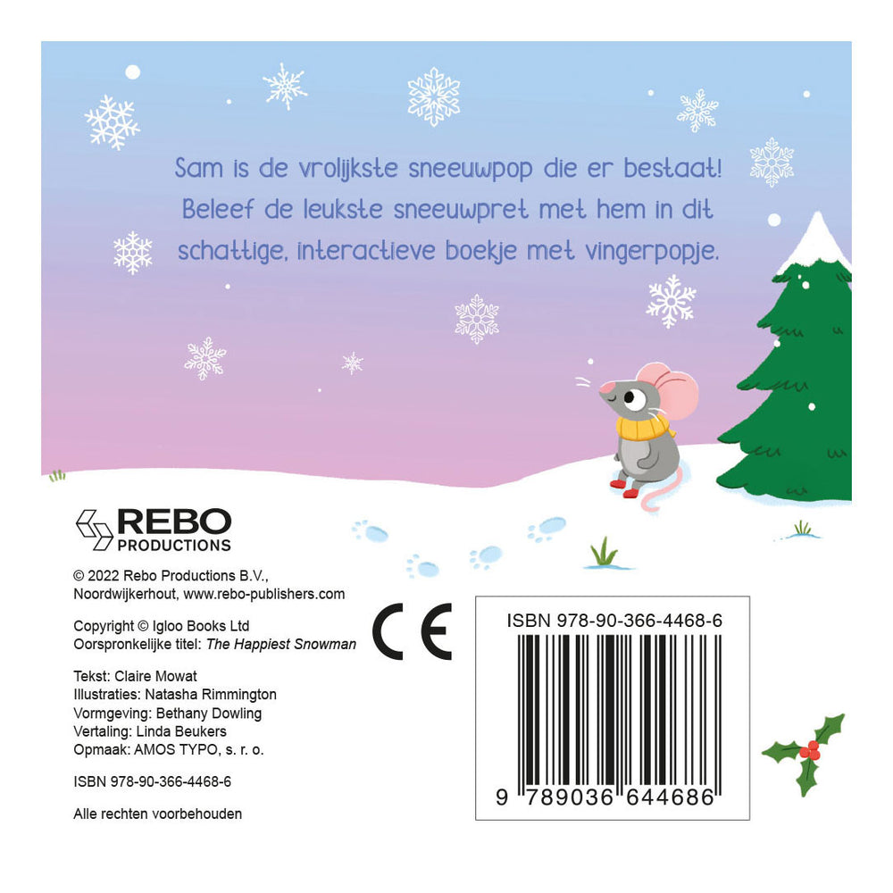 Rebo uitgevers vrolijke sneeuwpop - vingerpopboek
