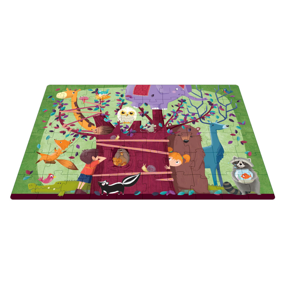 Rebo uitgeverij boom vol dieren - boek + puzzel